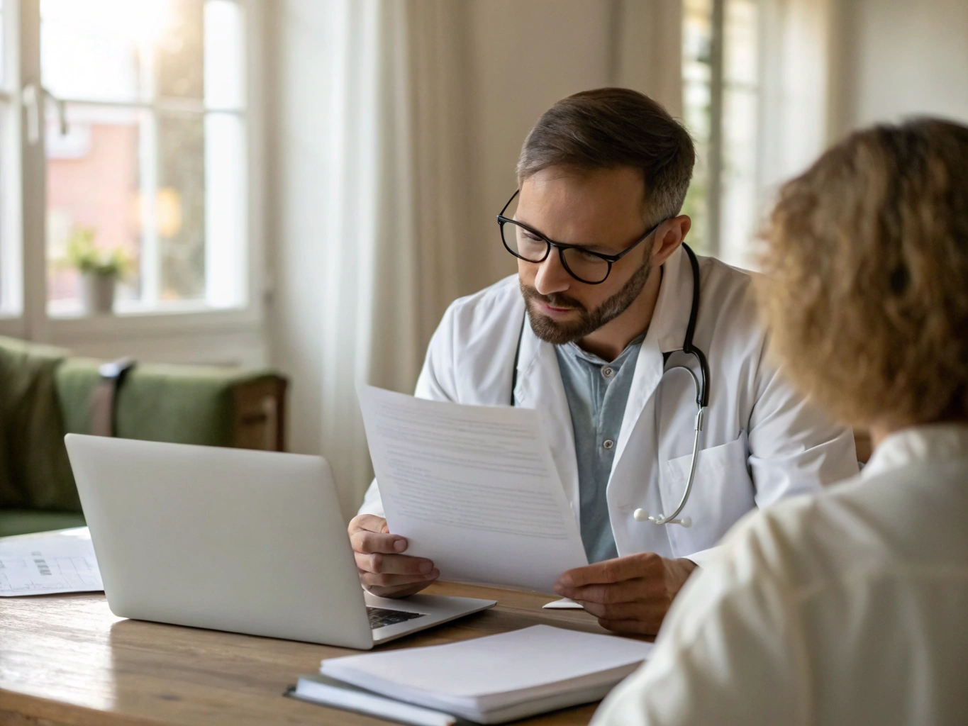 Professional reviewing medical device regulatory documentation