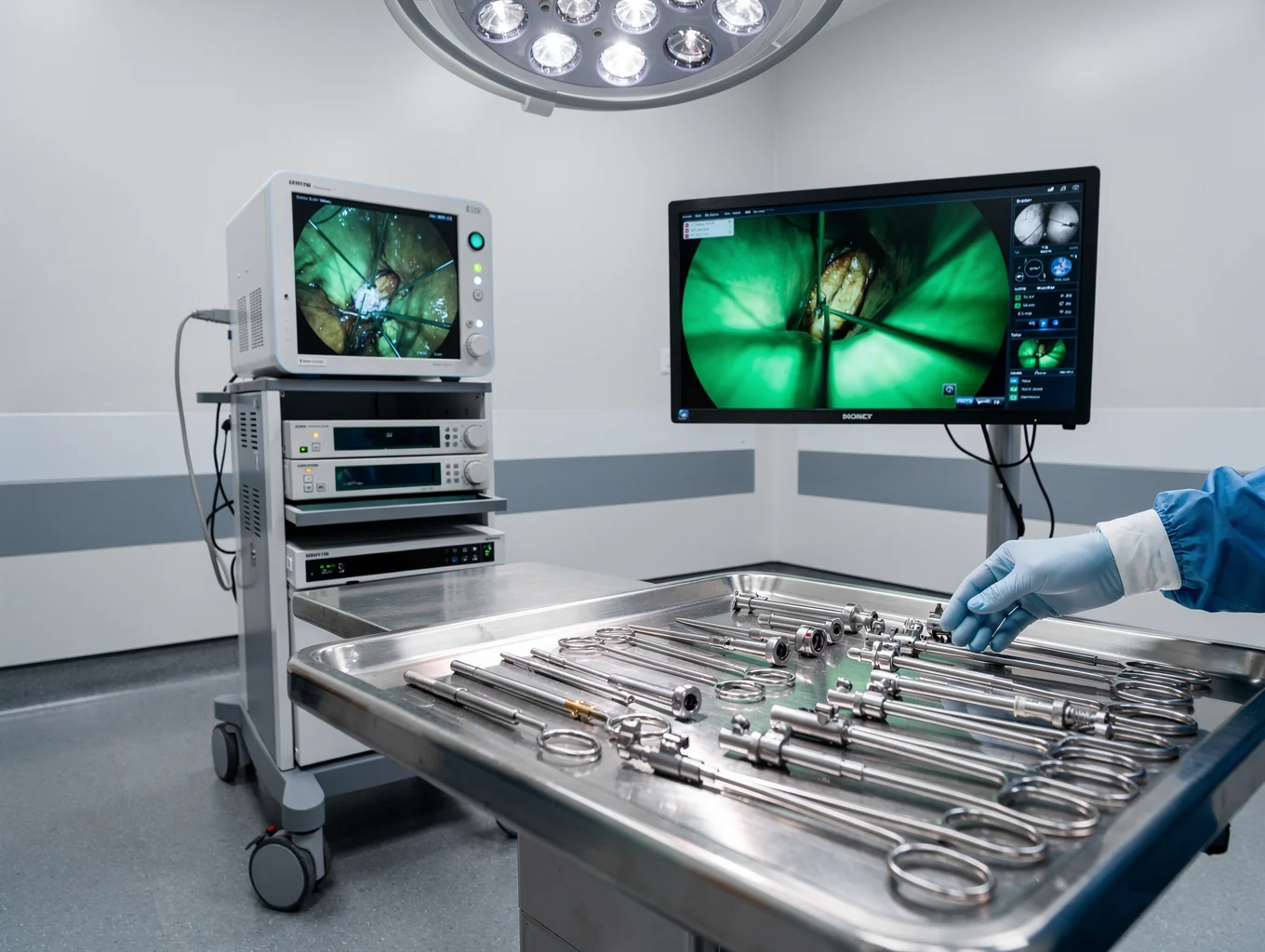 Advanced surgical equipment in a modern operating room