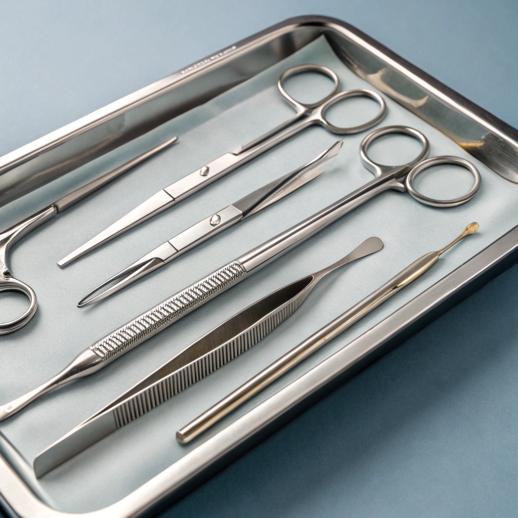 Premium surgical instrument set in sterile environment
